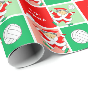 Papier Cadeau Volleyball Féminin Noël