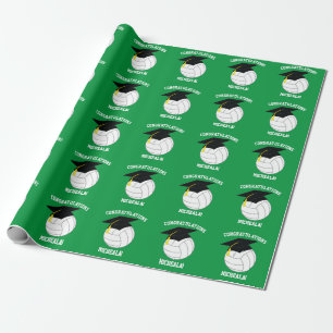 Papier Cadeau Volleyball Graduation Sports Green
