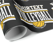 Papier Cadeau Volleyball Joueur École Équipe NOM Personnalisé  (Coin rond)