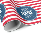 Papier Cadeau Vote - Ajouter une campagne de nom avec des bandes (Coin rond)