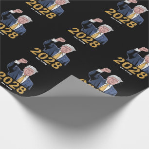 Papier Cadeau Vote Donald Trump 2028 Pro Trump USA Drapeau