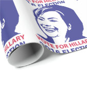Papier Cadeau vote hillary clinton 2016 (Coin rond)