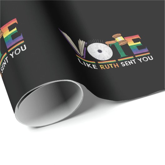 Papier Cadeau Votez Comme Ruth Vous A Envoyé Gavel Feminists Lgb (Coin rond)