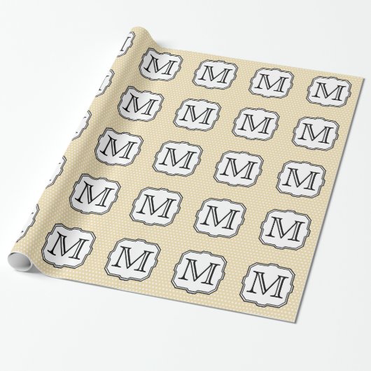 Papier Cadeau Votre lettre. Monogramme fait sur commande. Point (Déroulé)