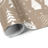 Papier Cadeau Votre logo Artisanat Brown Noël (Coin rond)