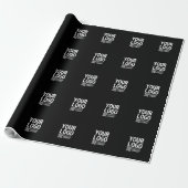 Papier Cadeau Votre logo avec code QR et texte modifiables (Déroulé)