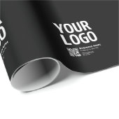 Papier Cadeau Votre logo avec QR code et texte modifiables (Coin rond)