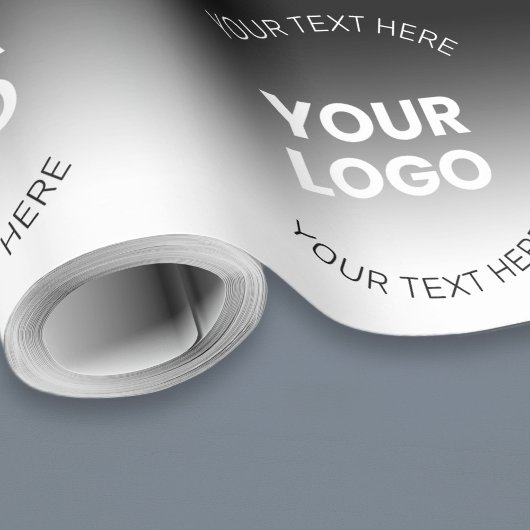 Papier Cadeau Votre logo | Dégradé noir et blanc moderne éditabl