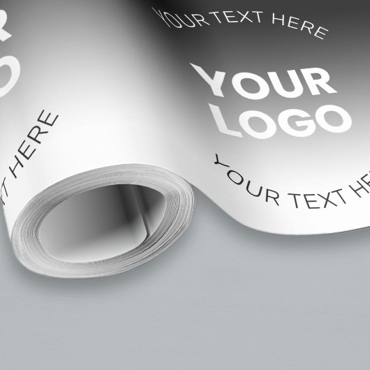 Papier Cadeau Votre logo | Dégradé noir et blanc moderne éditabl