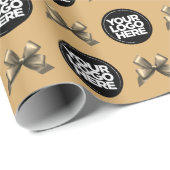 Papier Cadeau Votre logo d'entreprise personnalisé (Coin rond)