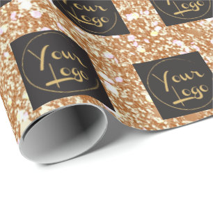 Papier Cadeau Votre logo d'entreprise sur la Parties scintillant