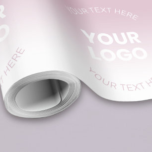 Papier Cadeau Votre logo   Moderne Dusty Rose & Blanc Ombre