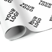 Papier Cadeau Votre logo | Motif répété de substitution simple (Coin rond)