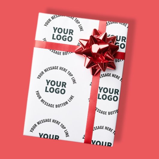 Papier Cadeau Votre logo ou image | Texte éditable gras
