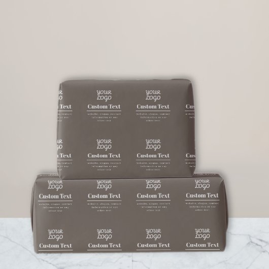 Papier Cadeau Votre logo rétro-moderne beige et gris clair
