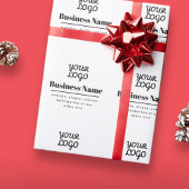 Papier Cadeau Votre logo rétro-moderne blanc & noir