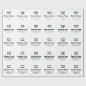 Papier Cadeau Votre logo rétro-moderne blanc & noir (Plat)