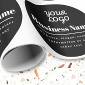 Papier Cadeau Votre logo rétro-moderne noir et blanc