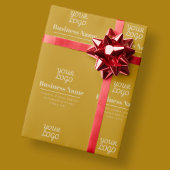Papier Cadeau Votre logo rétro-moderne or foncé et clair
