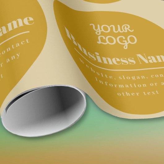 Papier Cadeau Votre logo rétro-moderne or foncé et clair