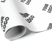 Papier Cadeau Votre logo | Simple répétition de l'enrobage du lo (Coin rond)