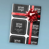 Papier Cadeau Votre logo & slogan ou autre texte | Noir & Blanc
