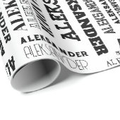 Papier Cadeau Votre (Long) nom est partout (Coin rond)