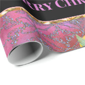 Papier Cadeau Votre message Anges flottants pour Noël (Coin rond)