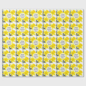 Papier Cadeau Votre message avec la jonquille jaune de narcisse (Plat)