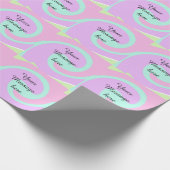 Papier Cadeau Votre message ici ajouter texte nom monogramme ros (Coin)