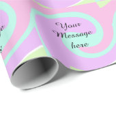 Papier Cadeau Votre message ici ajouter texte nom monogramme ros (Coin rond)
