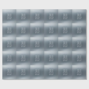 Papier Cadeau Votre message ici fond métallisé gris bleu te