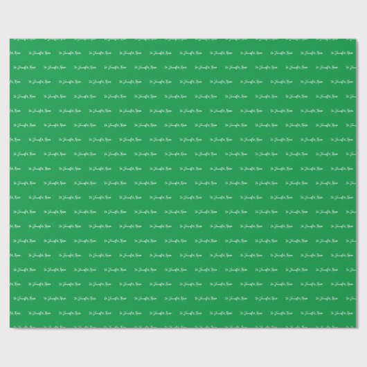 Papier Cadeau Votre nom Custom Modern Green (Plat)