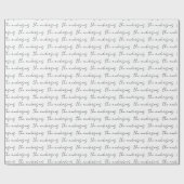 Papier Cadeau Votre nom de famille Motif noir et blanc (Plat)