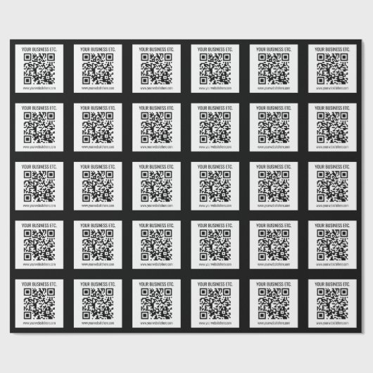 Papier Cadeau Votre nom d'entreprise & code QR modifiable (Plat)