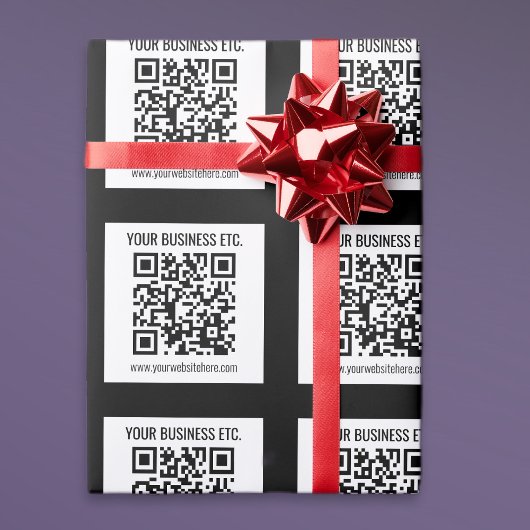 Papier Cadeau Votre nom d'entreprise & code QR modifiable
