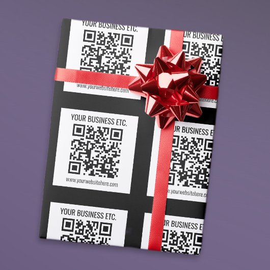 Papier Cadeau Votre nom d'entreprise & code QR modifiable