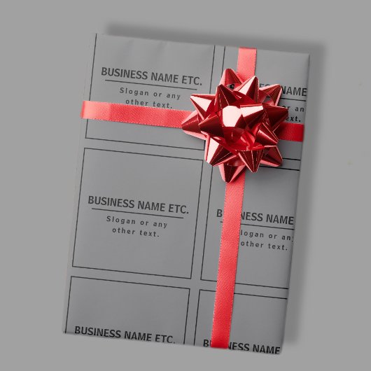 Papier Cadeau Votre nom d'entreprise ou marque etc. Gris foncé e