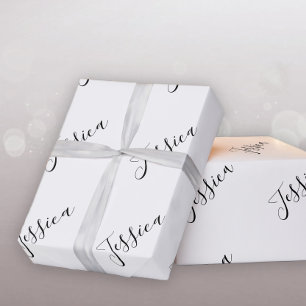 Papier Cadeau Votre nom Écriture élégante