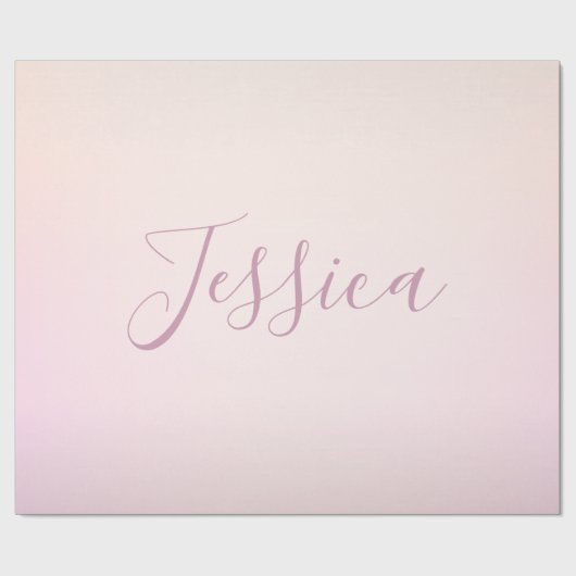 Papier Cadeau Votre nom | Elegant Script Soft Ombre (Plat)