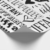 Papier Cadeau Votre nom Motif de texte personnalisé (Coin)