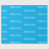 Papier Cadeau Votre nom Script Joli Ocean Blue (Plat)