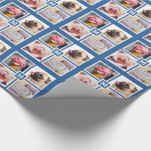 Papier Cadeau VOTRE papier d'emballage 4 PHOTOS & MONOGRAM (Coin)