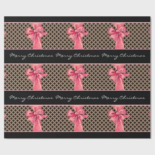 Papier Cadeau Votre propre arc de Noël de message (Plat)