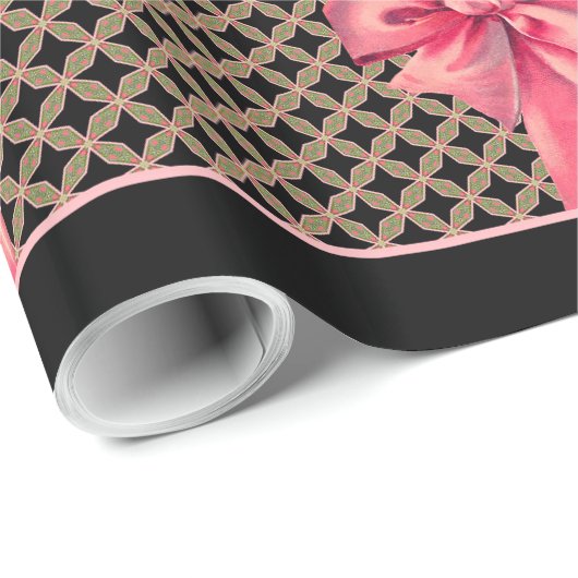 Papier Cadeau Votre propre arc de Noël de message (Coin rond)