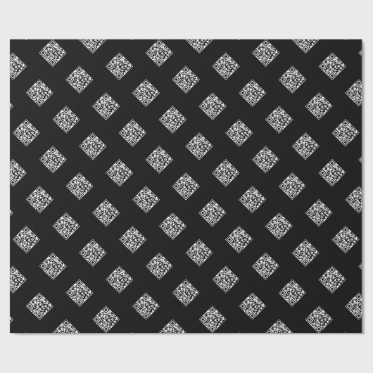 Papier Cadeau Votre propre code QR | Motif répétitif simple (Plat)