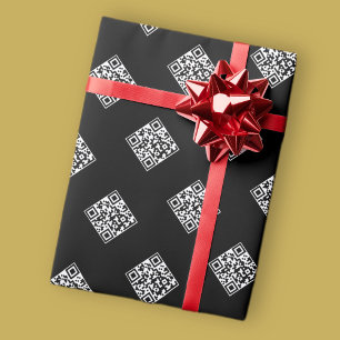 Papier Cadeau Votre propre code QR   Motif répétitif simple