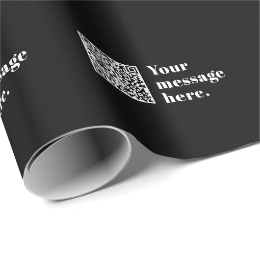 Papier Cadeau Votre propre code QR téléchargé & Texte Rétro modi (Coin rond)