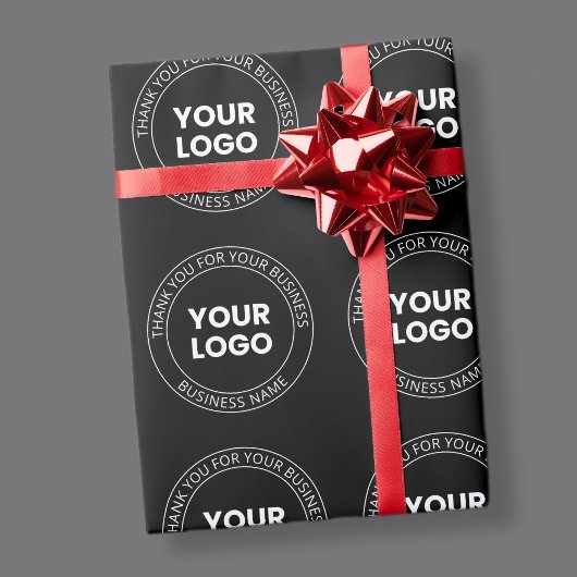 Papier Cadeau Votre propre logo et message modifiable Merci
