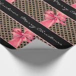 Papier Cadeau Votre propre message Christmas Bow 30X6<br><div class="desc">Une partie de l'ensemble unique "série victorienne" de papier d'emballage vient ce magnifique motif de coordination du passé de Noël. Comme il s'agit de l'art de la présentation, vous pouvez personnaliser ce enveloppement de cadeau victorien avec son arc rose en ajoutant votre propre message pour le rendre spécial et unique....</div>